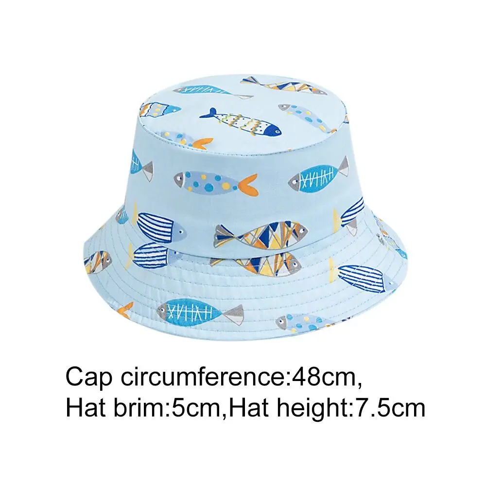 Summer Baby Hat Boy Girl Cotton UV Protection Sun Cap Children Panama Beach Kids Bucket Hat Cute Cartoon Infant Cap