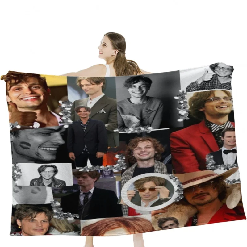 Matthew Gray Gubler Collage Throw Blanket Soft Velvet Blanket Camping