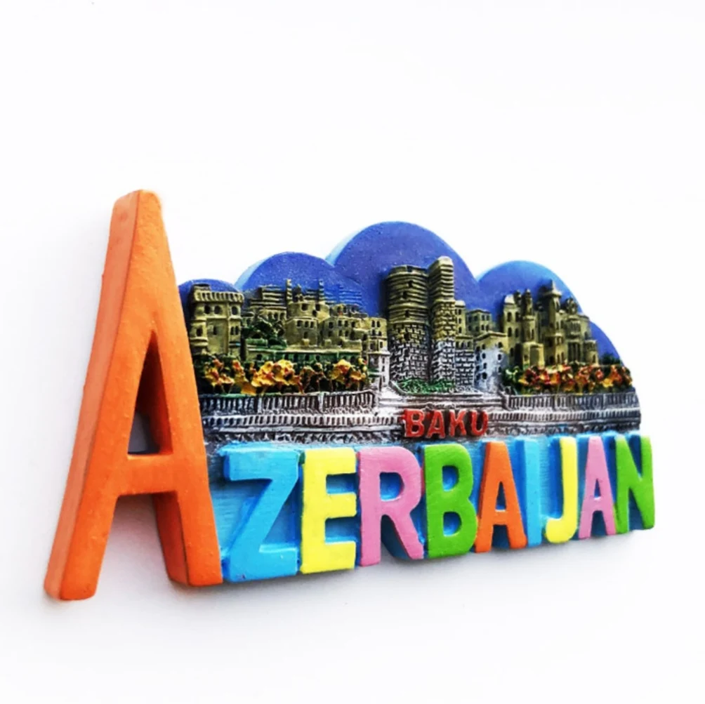 Asia Azerbaijan Baku Tourist Souvenir Magnetic Sticker Fridge Magnetic Refrigerator Decoration Articles Handicraft Gifts