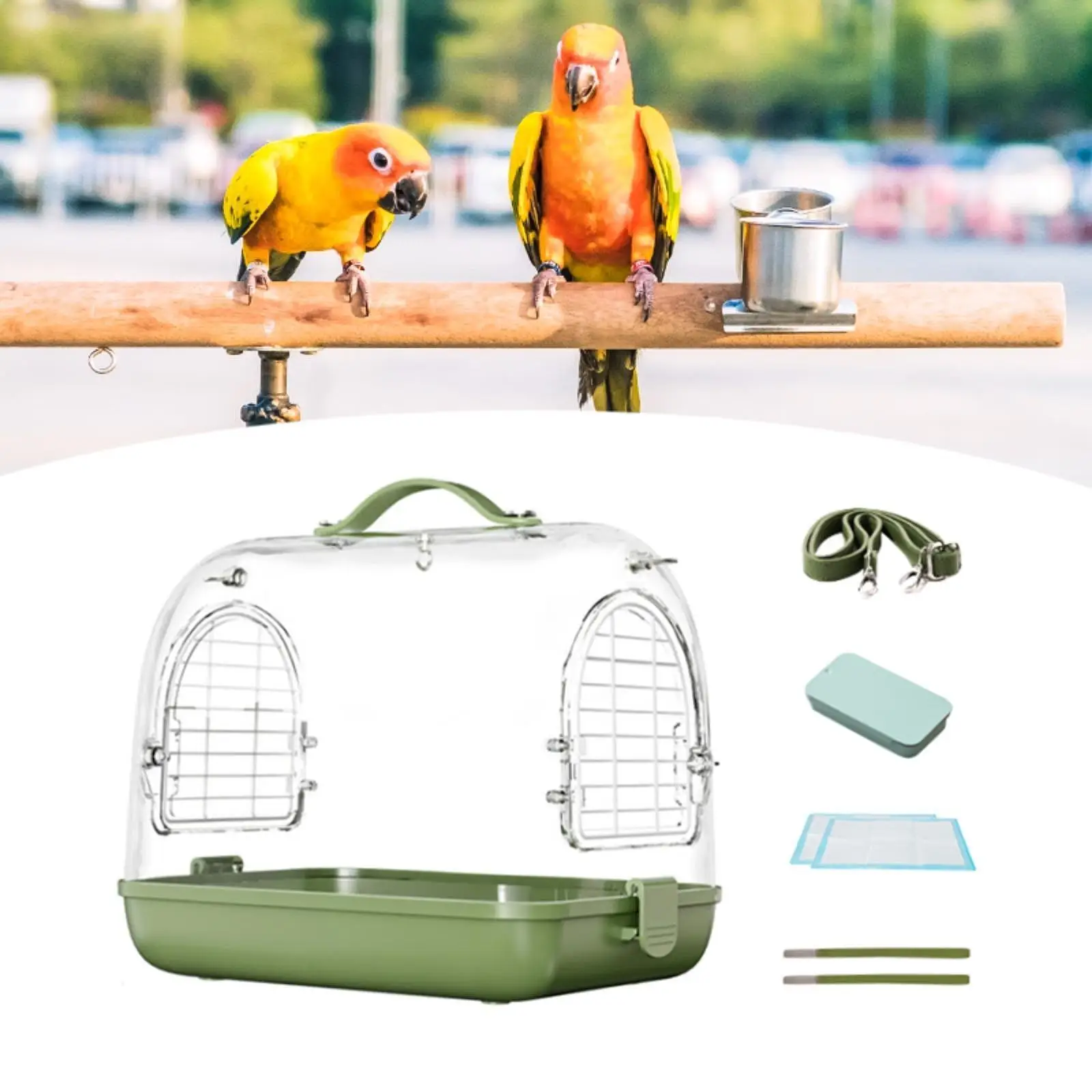 Bird Travel Cage, Bird Cage Bag with Shoulder Straps and Handle, Lightweight Bird Carrier Hamster Cage for Birds Bird Travel Cage, Bird Cage Bag with Shoulder Straps and Handle, Lightweight Bird Carrier Hamster Cage for Birds