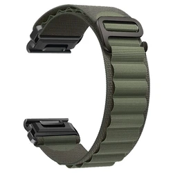 Enhanced Nylon Quick Release Strap for Garmin Watches - Easy Fit 20 - 22 - 26mm Band for Outdoor and Sports Use (Green)