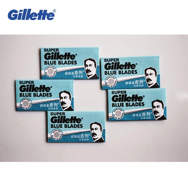Gillette-男性用のスーパーブルーカミソリブレード,ステンレス鋼,5