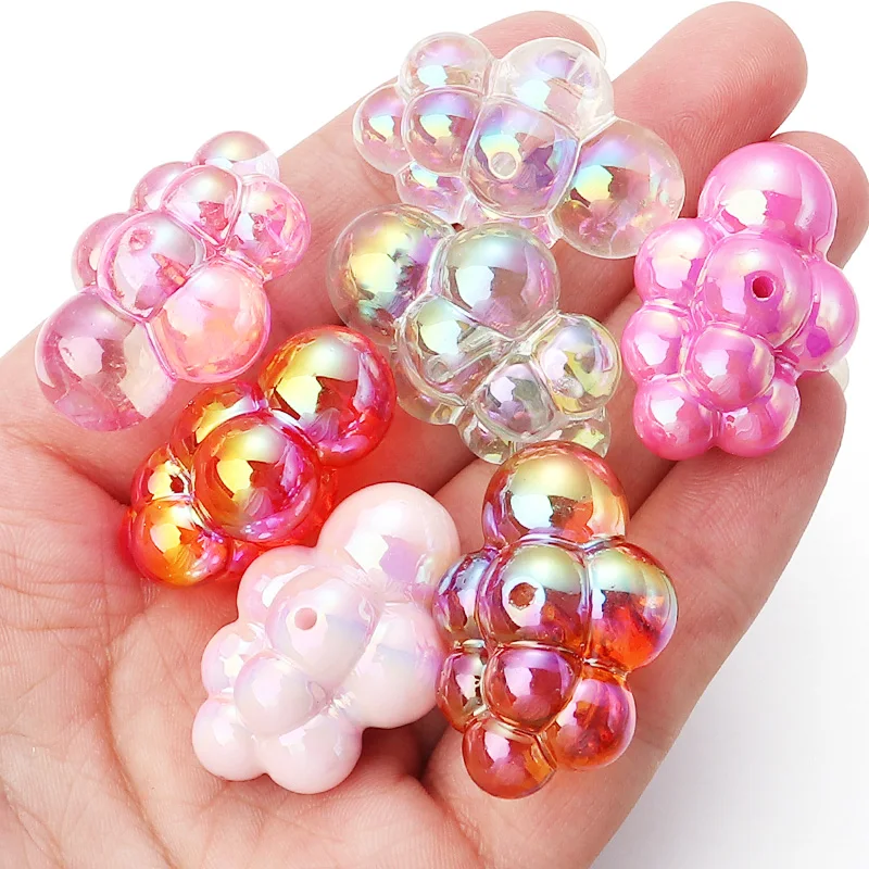 Acrylic Cloud Beads For Jewelry Making 10Pcs/Lot 22x32mm Color Plating  Cartoon Clouds DIY Necklace Earring Accessories