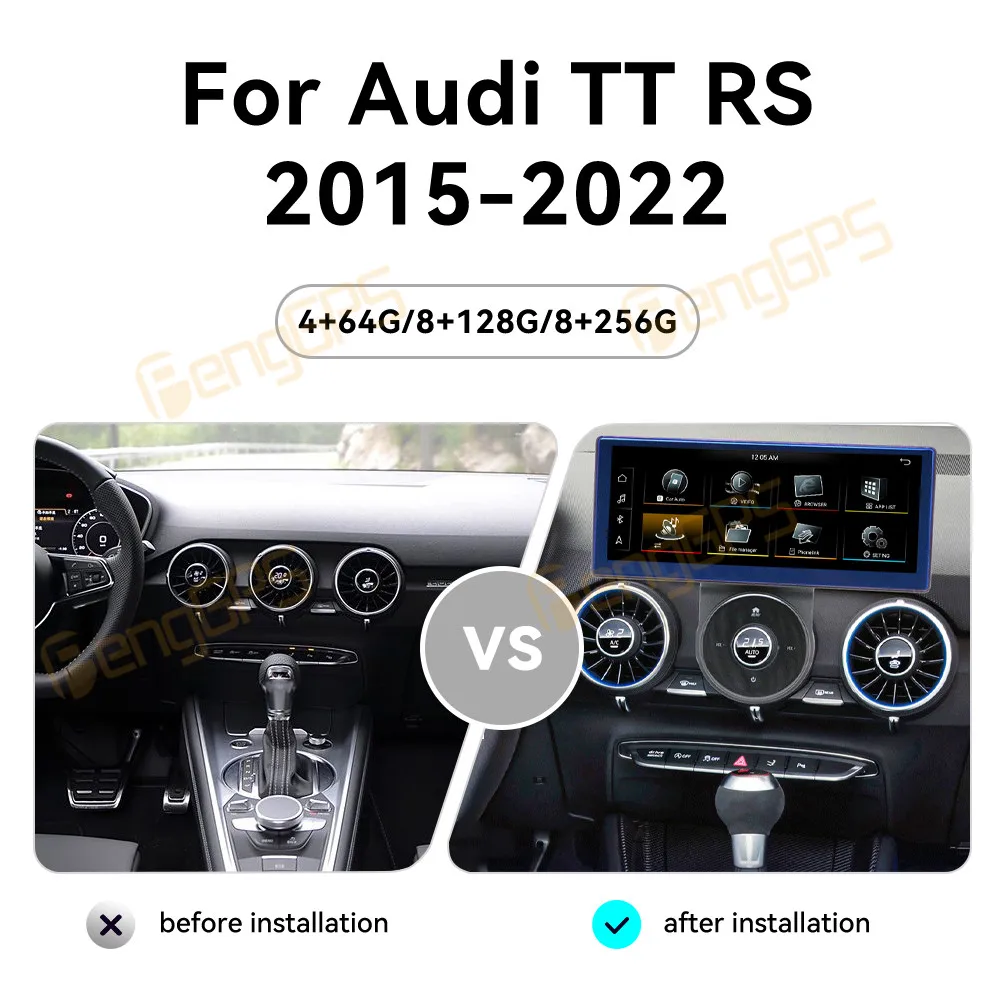 10.25" Android 13 CarPlay Car Radio For Audi TT RS 2015-2022 AI Touch Screen Multimedia Player GPS Navigation Car Accessories - Image 3