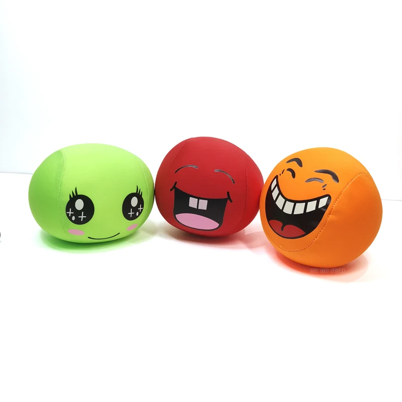 Smiley Face Expression Round Sandbag Soft Pearl Cotton Children\'s Autism Mood Expression Toys Kindergarten Outdoor Throw Sports