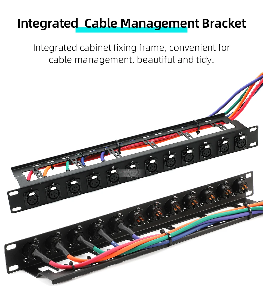 86 Panel 8/12/24 Port Blank Patch Panel 1U 2U 19 Zoll, für D-Sub XLR RJ45 Lautsprecheranschluss, Schrank-Wandmontage-Blindplatte – Detail 21