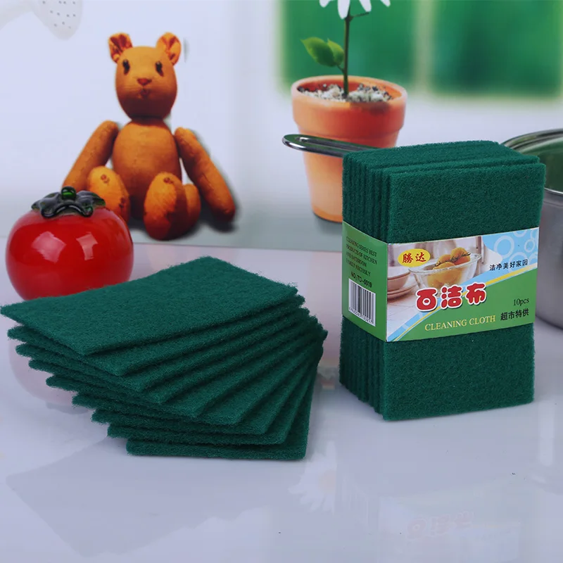 5/10pcs Cleaning Sponge Scrub Brush Household Scouring Pad Dishwashing Sponge Cloth For Home Kitchen
