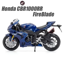 1:12 Scale Alloy Diecast Motorcycle Toy - Miniature Model with Steering Wheel, Perfect (Honda Blue)
