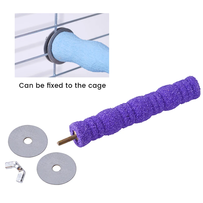 Parrot Perches Stand Chew Toys Platform Cage Toy Paw Grinding Clean Toys Parrot Scrub Stick