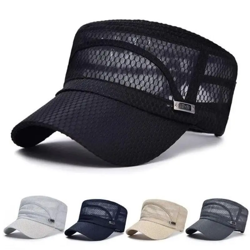 

Summer Quick Dry Breathable Outdoor Hat For Men Flat Top Baseball Caps Women Outdoor Army Cap Mesh Breathable Casquette Militair