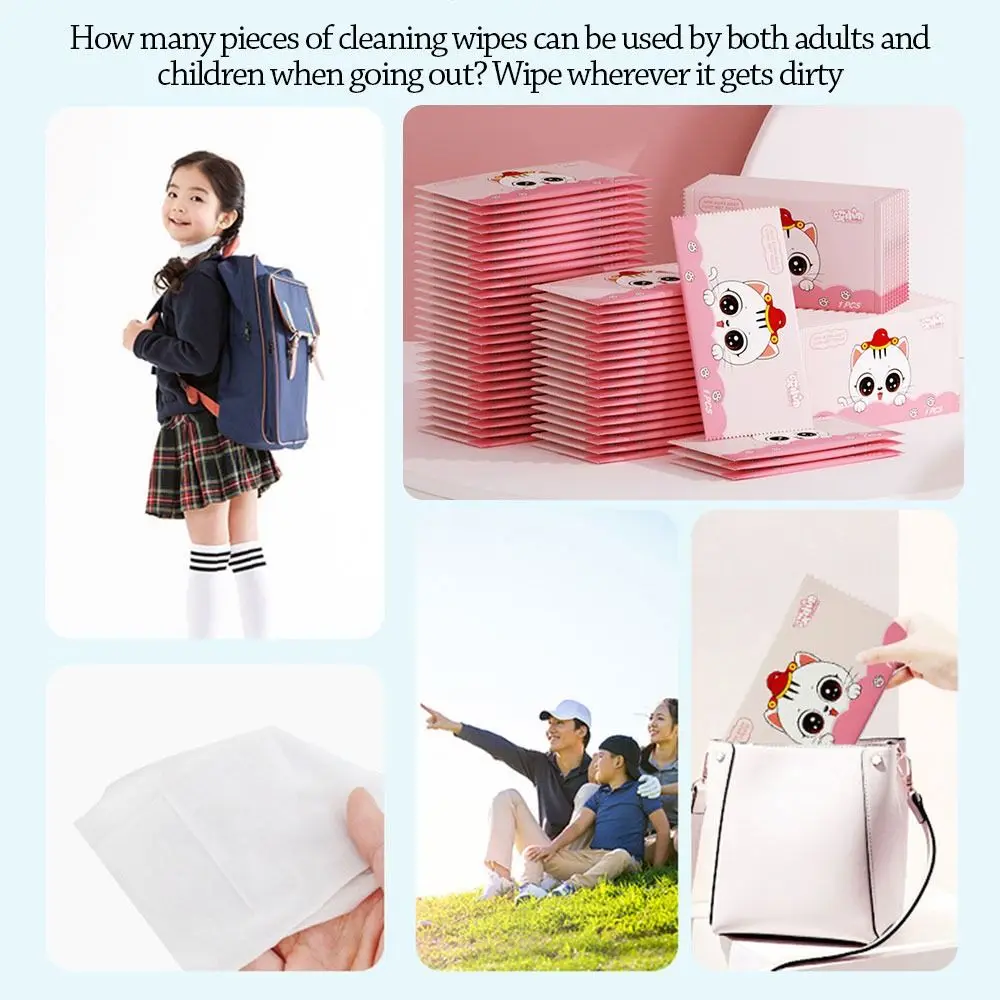 50 pezzi utili disinfezione salviette umidificate per bambini pulizia delle mani tessuto non tessuto carta umida custodia portatile per salviette umidificate casa - immagine 3