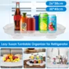 Lazy Susan Turntable Spice Rack Organizer Clear Storage Tray 360 Degree Rotating Storage Racks for Kitchen Cabinet Refrigerator 2