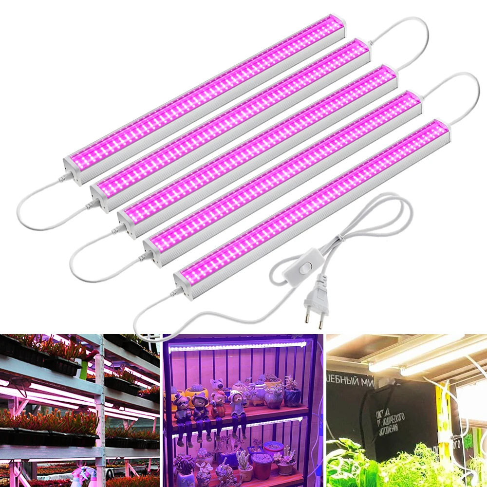 LED Growth Tube Full Spectrum LED Growth Tube 4000K/Purple/Sunlight Plant Lamp Greenhouse Hydroponic Flower Growth Lamp