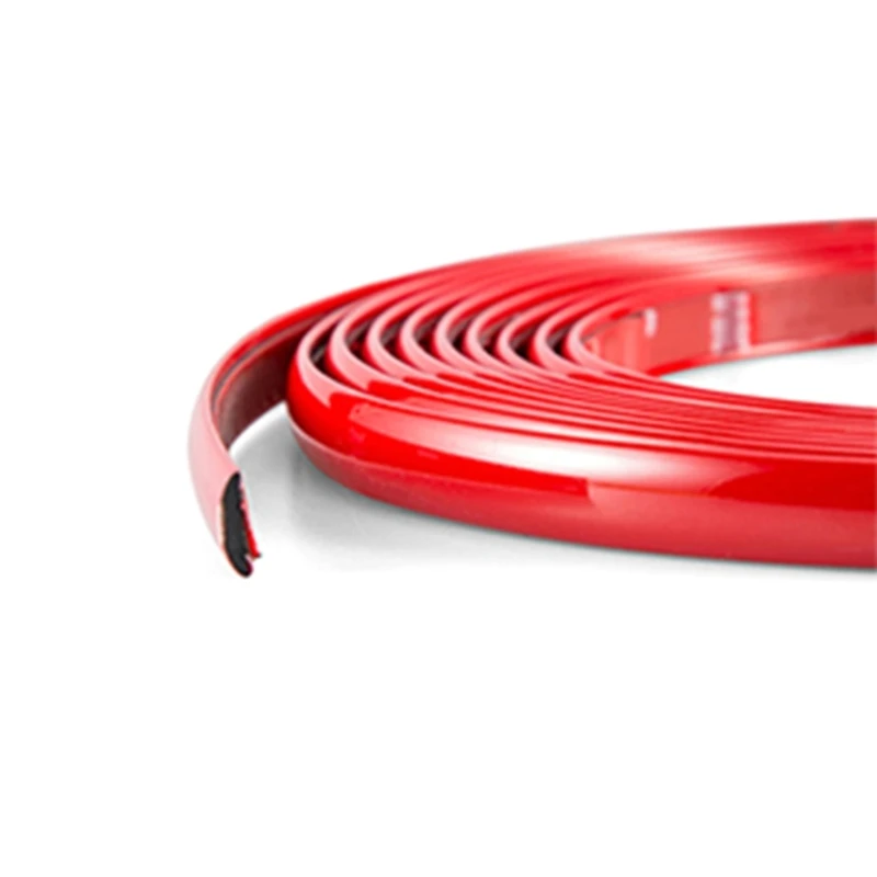 3M /5M Car Bumper Strip DIY Self-adhesive red Decorative Thickened PVC Material To Prevent Body Scratches Decorate Car Accessory