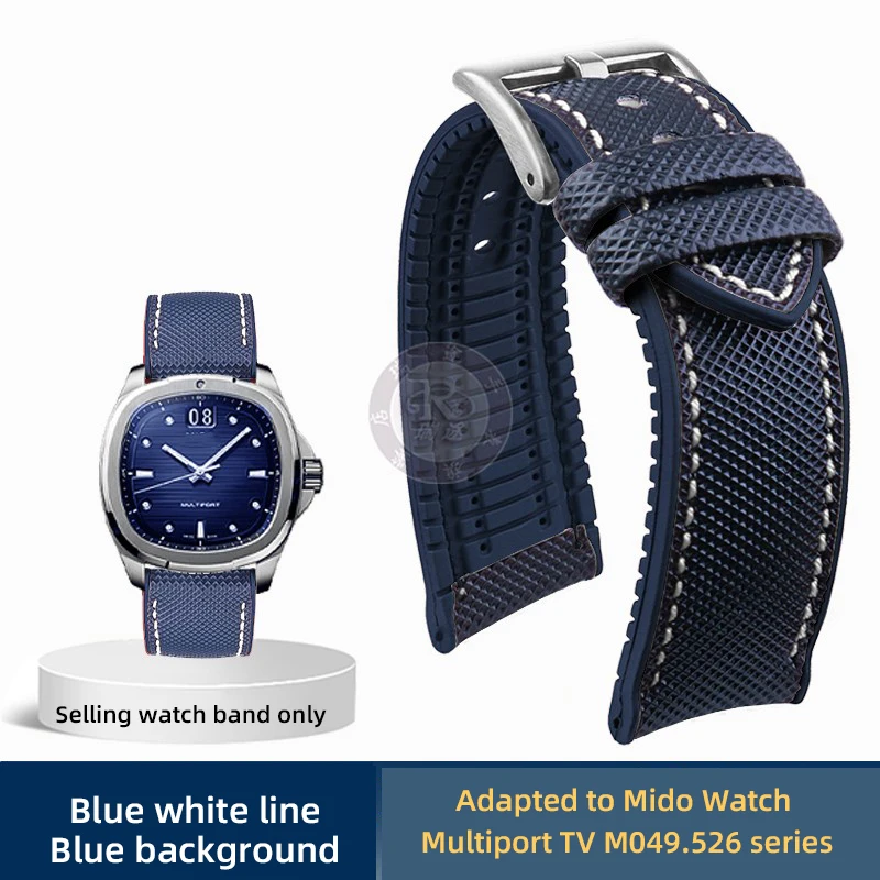 Enhanced Product Title:  
Premium 22mm Nylon Rubber Men's Watch Strap - Blue, Green, Black