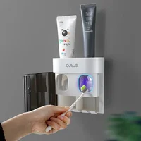 Wall Mounted Automatic Toothpaste Squeezer Toothpaste Dispenser Magnetic Toothbrush Holder Toothpaste Rack Bathroom Accessories 2