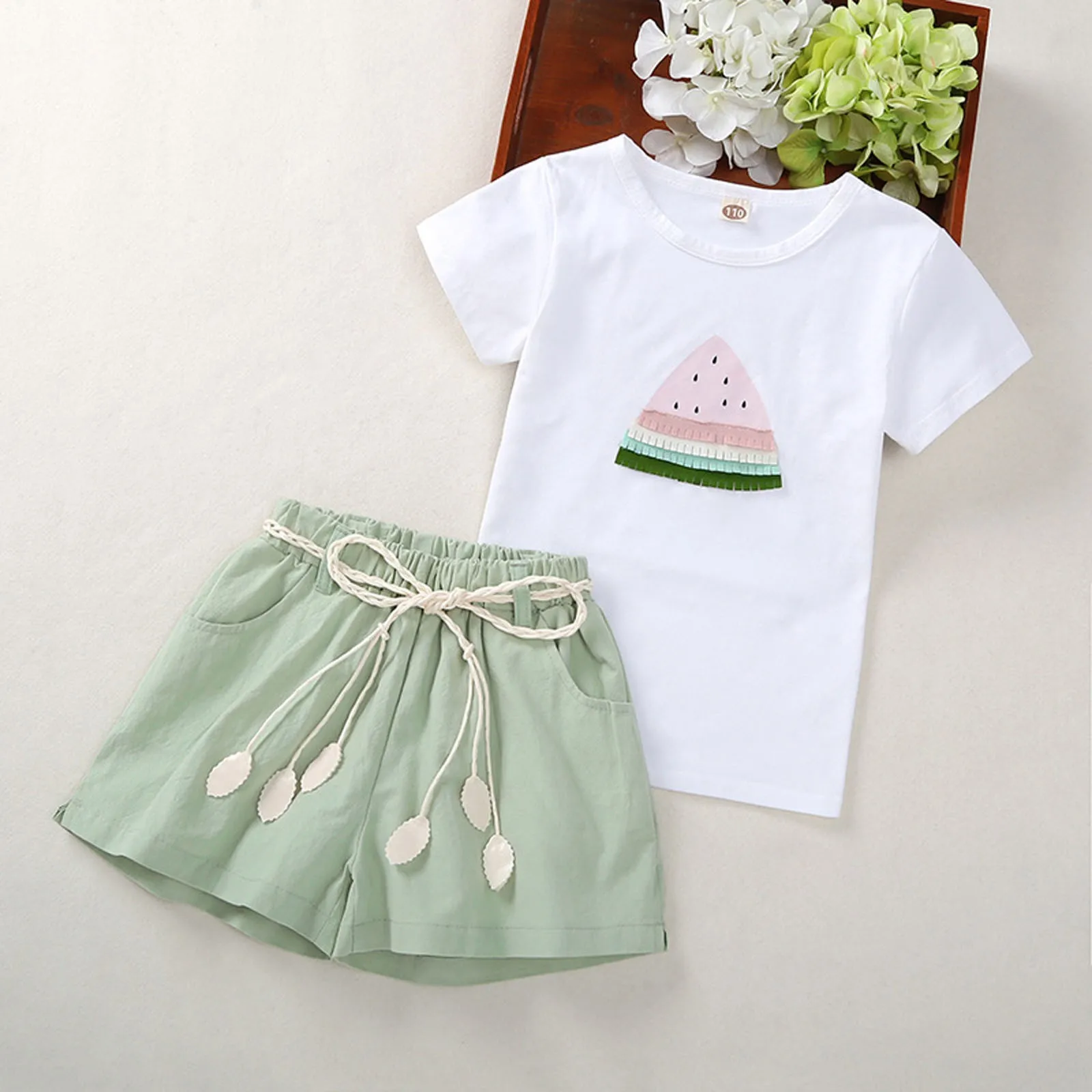

New Kids Clothing Sets For Girl Summer Cotton t shirt+Shorts 2 pieces Children Fashion Girls Clothes Suit Baby Toddler Outfits