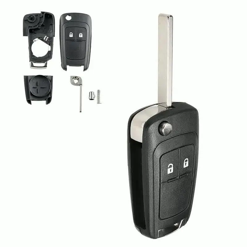 Betterher 2 stks Auto Sleutelhanger Case 2-Knoppen Afstandsbediening Vervangingen compatibel voor Opel Vauxhall Buick Astra Insignia Vectra Chevrolet Captiva Orlando Cruze Aveo Spark
