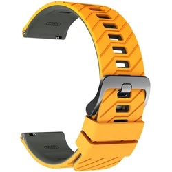 Silicone Sport Watch Strap - Comfortable and Durable Fitness Band, 22mm / 45mm - 22mm Universal (Yellow Gray)
