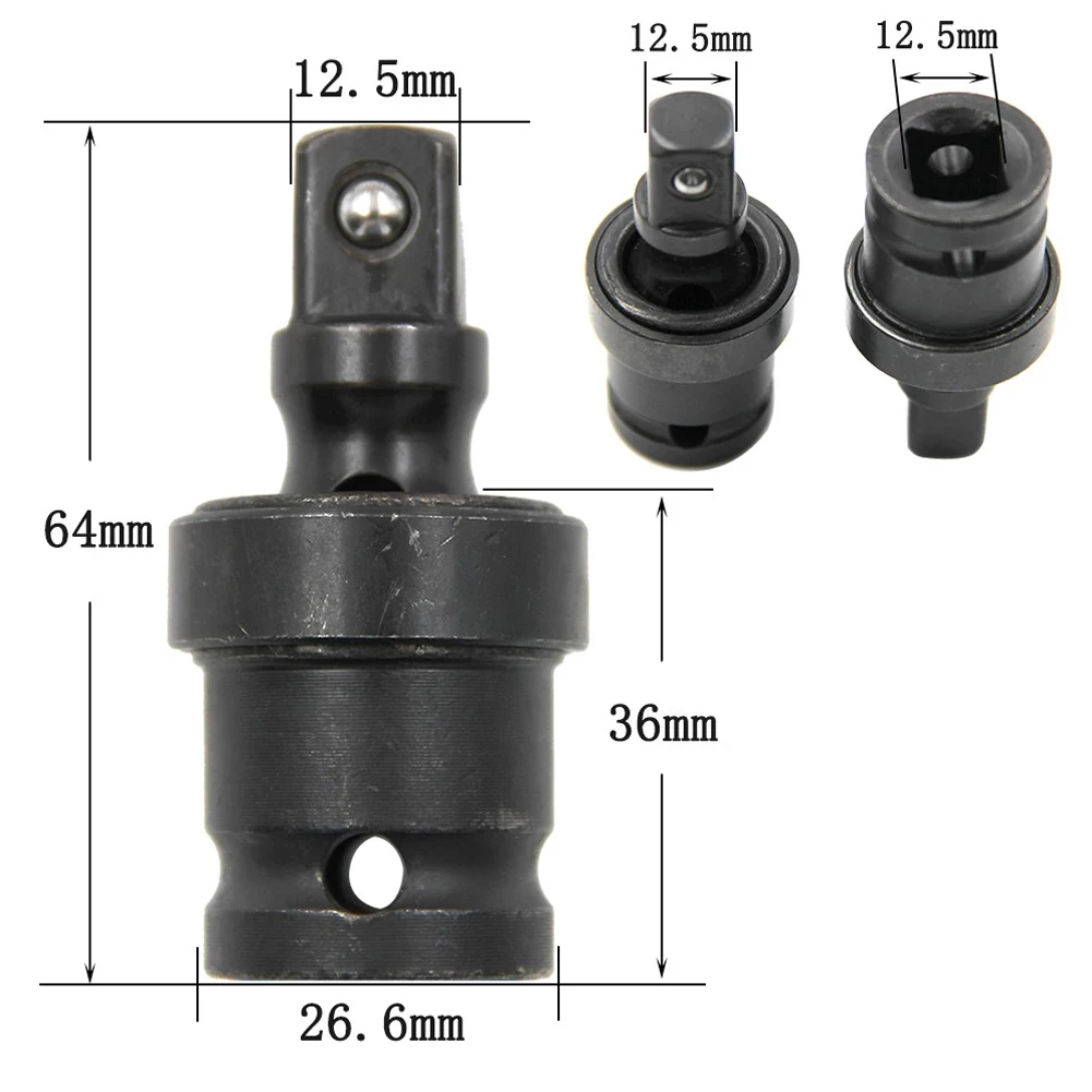 Electric Wrench Accessories 1pcs Degree Swivel Knuckle Joint 1/2 Inch Pneumatic Universal Joints Swivel Socket Adapter Hand Tool