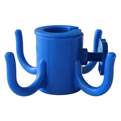 Multipurpose Beach Umbrella Hanging Hook with 4 Prongs - Ideal for Towels, Hats, Clothes, Cameras, Sunglasses, and Bags (Blue)