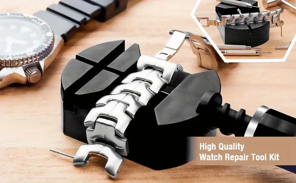 Werkzeugset zum Entfernen von Uhrenarmbandgliedern, Uhrenarmband-Entferner, Reparaturwerkzeugset für die Anpassung von Uhrenarmbändern, Uhr – Detail 9