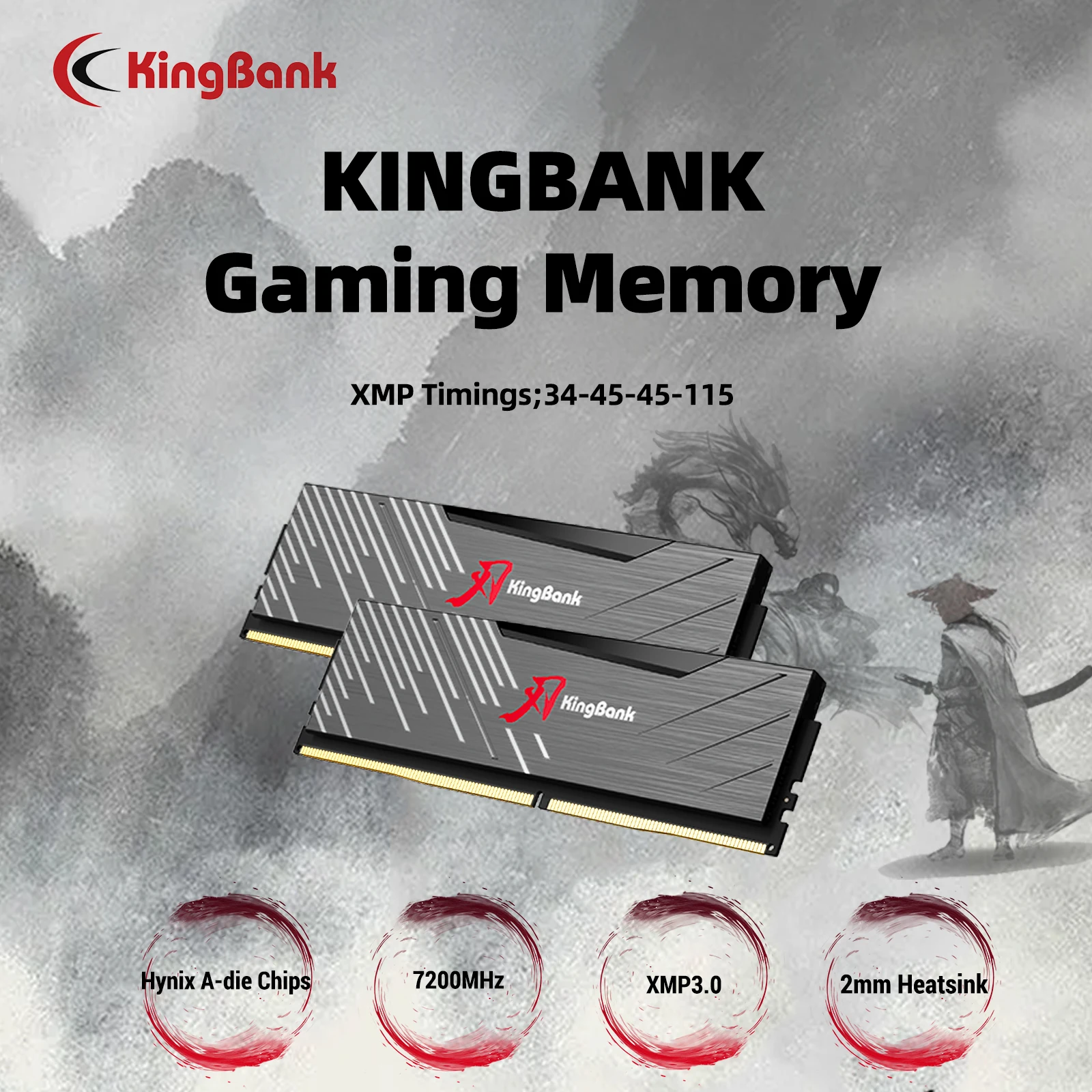 KingBank memoria ram ddr5 7200mhz 16GB 32GB RAM Hynix A Die mem&oacute;ria CL34 Gaming Memory Desktop Gaming High Performan XMP 3.0 desktop ram memory,desktop memory