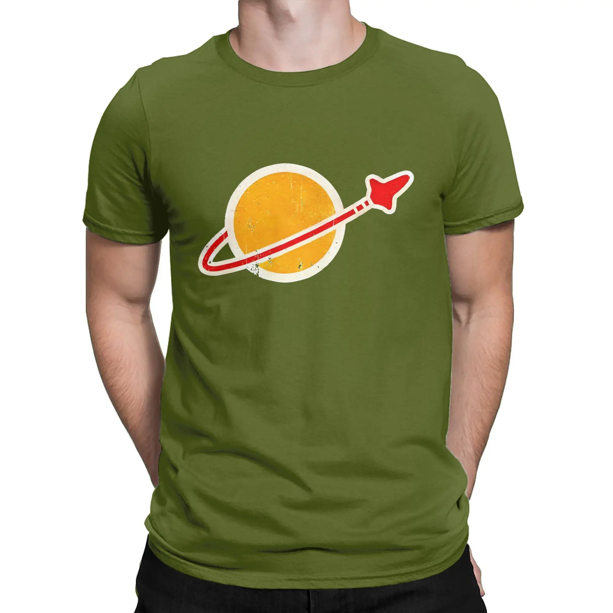 Classic Spaceman Vintage Lego Space 100% Cotton Men's T-Shirt – Round Collar, Short Sleeve Novelty Tee