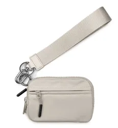 Women's Waterproof Nylon Wristlet Wallet with Coin Purse and Card Holder (Beige)