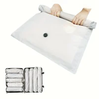 Travel Roll-Up Vacuum Storage Bags, Reusable Fabric Cloth Luggage Compression Pack Bag Fit Clothing, No Need Air Pump 1