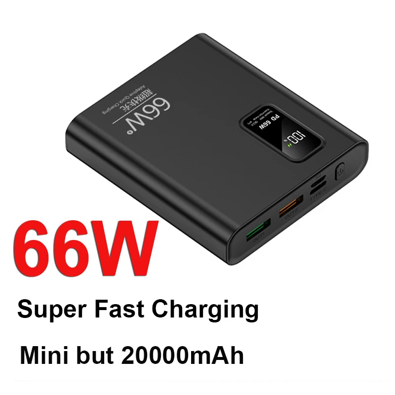 Pd20w Super Fast Charging Power Bank 66w Portable 20000mah Charger