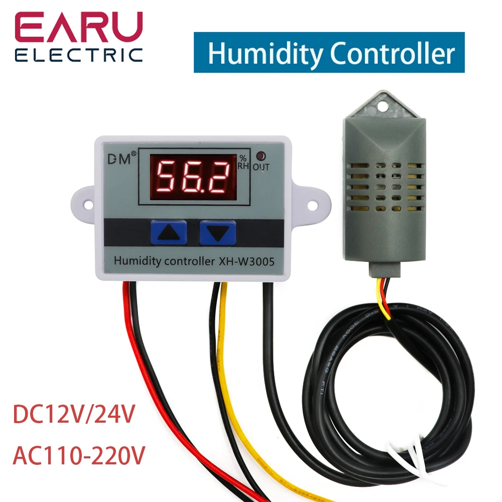 DigitalHumidityControllerXHW3005DC12V24VAC220VHumidistatHygrometerHumidityControl