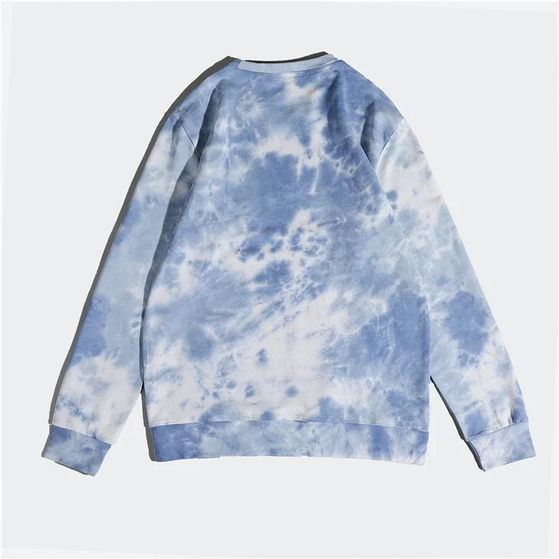 2024 New Fashion Tie-dye Printing Round Neck Sweater Women Fall/winter New Style Women's Loose Large Size Long-sleeved Sweater