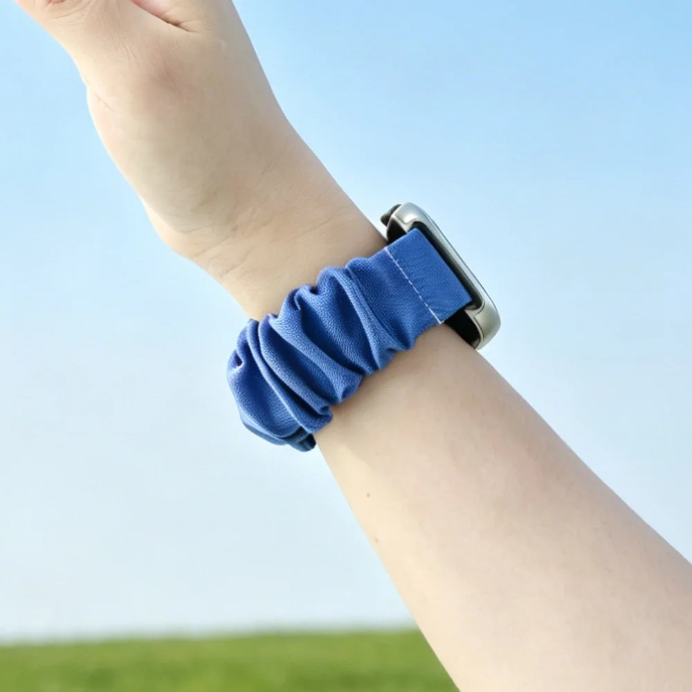 Denim Fabric Scrunchie Bracelet Strap