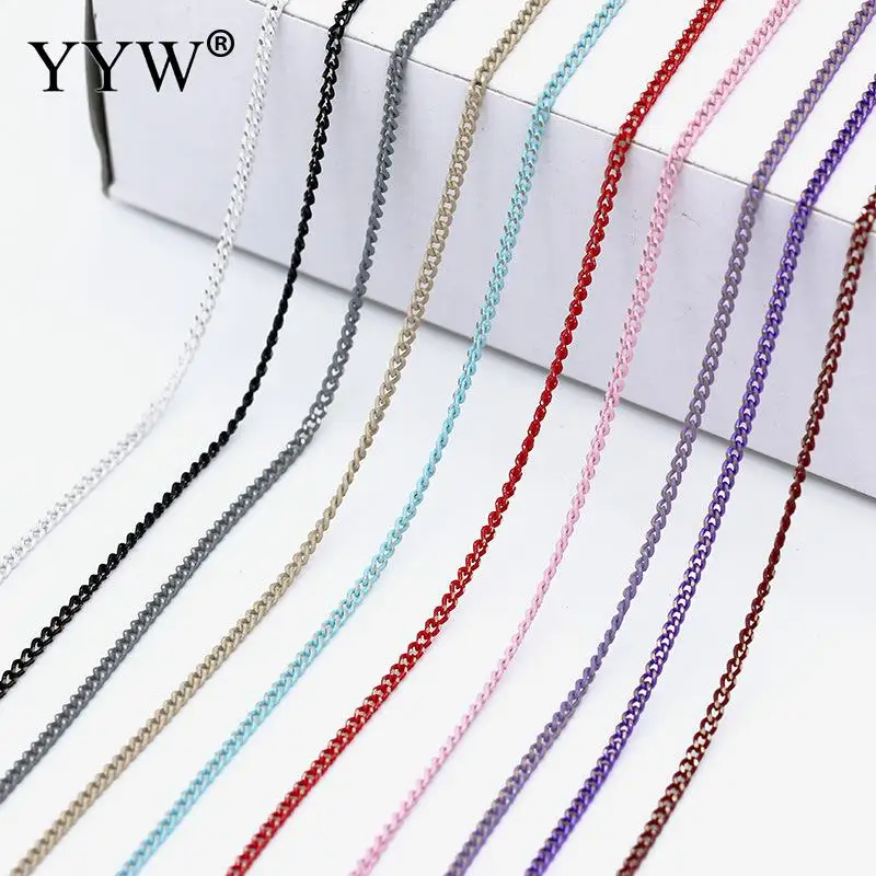 20m/Spool Brass Chain Necklace Bead Connector For Charms Base Tray Diy Jewelry Necklace Chains Materials Handmade Supplies 2mm