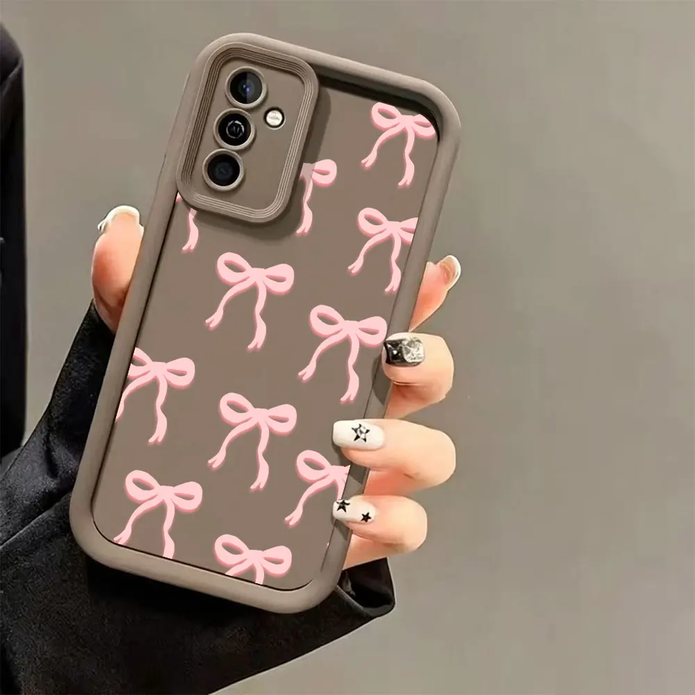 Pink Bow Soft TPU Anti-Drop Silicone Phone Case Cover