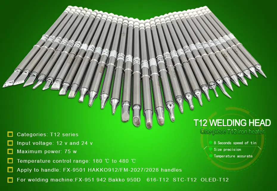 1pc T12 Soldering Iron tips Replacement Various models of Tip Electric Soldering Iron Tip T12- D4 D52 J02 JS02 BC3 CF4 KF KL image 4