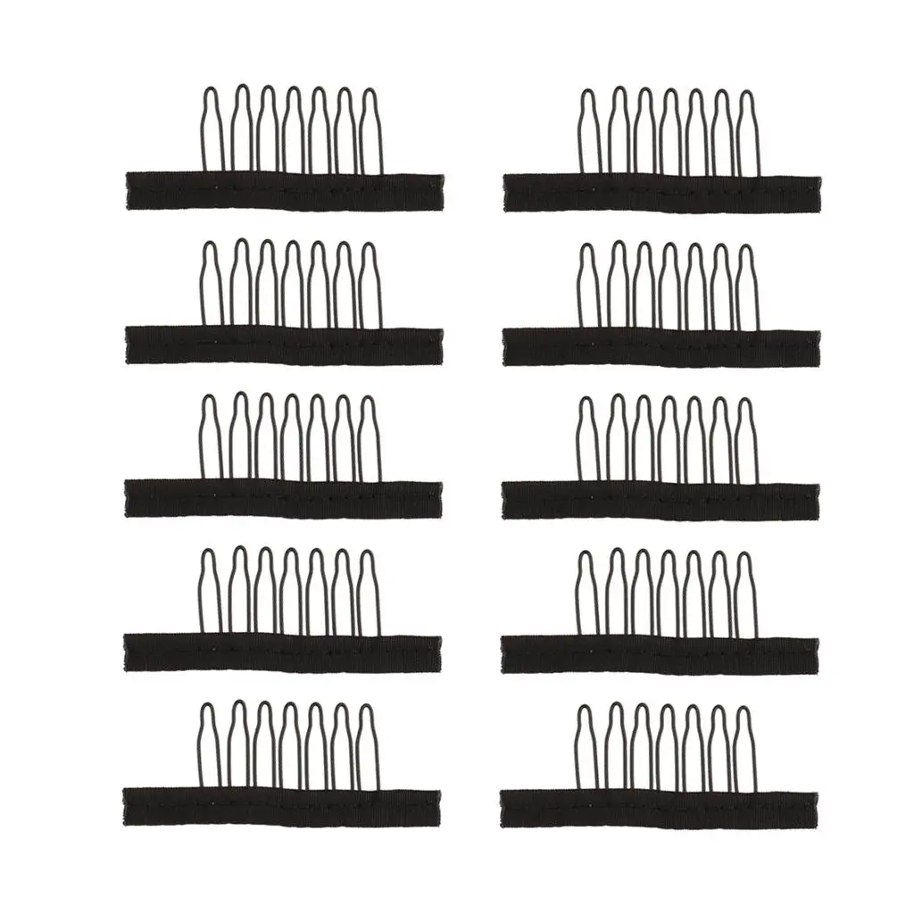 

2X 10 Pieces Black Hair Lace Insert Comb Clip Accessories