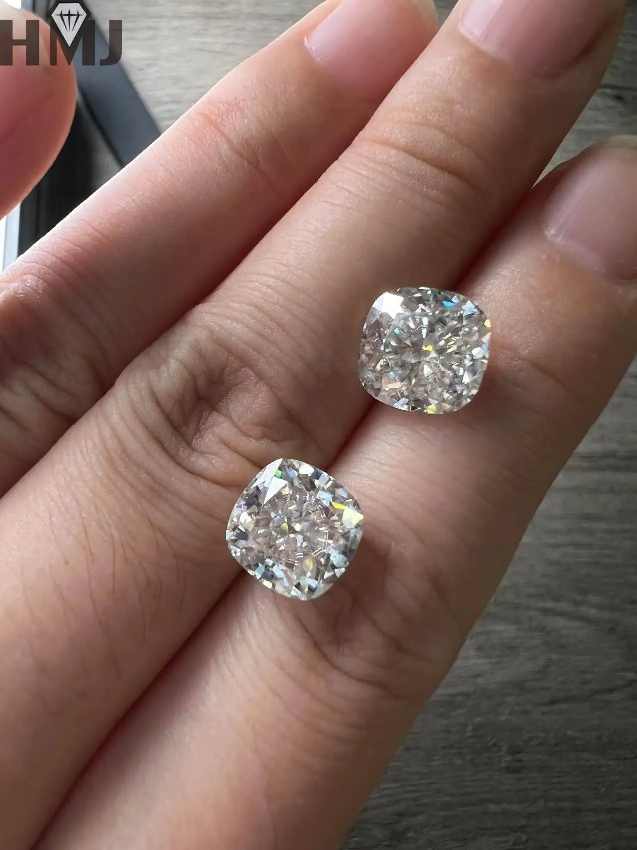 Top Hand Cut Crushed Ice Cushion Cut Moissanit Stein VVS1 D Farbe Lose Lab Grown Diamond mit GRA-Zertifikat Edelsteine – Detail 11