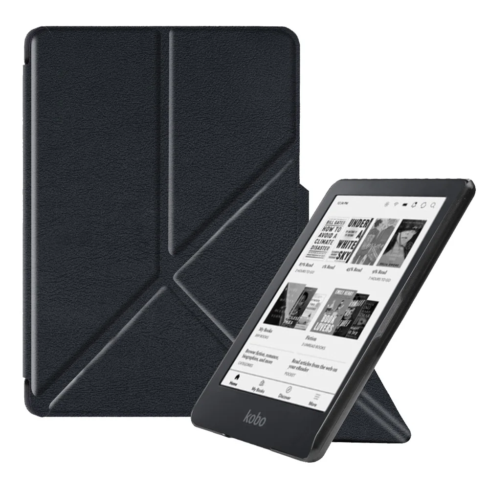 Origami Pu Leather Stand Cover Per 2022 Kobo Clara 2E Custodia Protettiva Per E-Reader Trasformatore Da 6 Pollici Per Kobo Clara 2E Funda Capa
