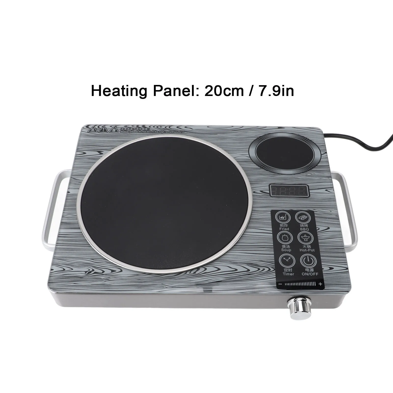 Electric Induction Cooker Touch Control Single Burner Ceramic Infrared Heating Plate 4h Timer Adjustable 26 Speeds 3500W 5