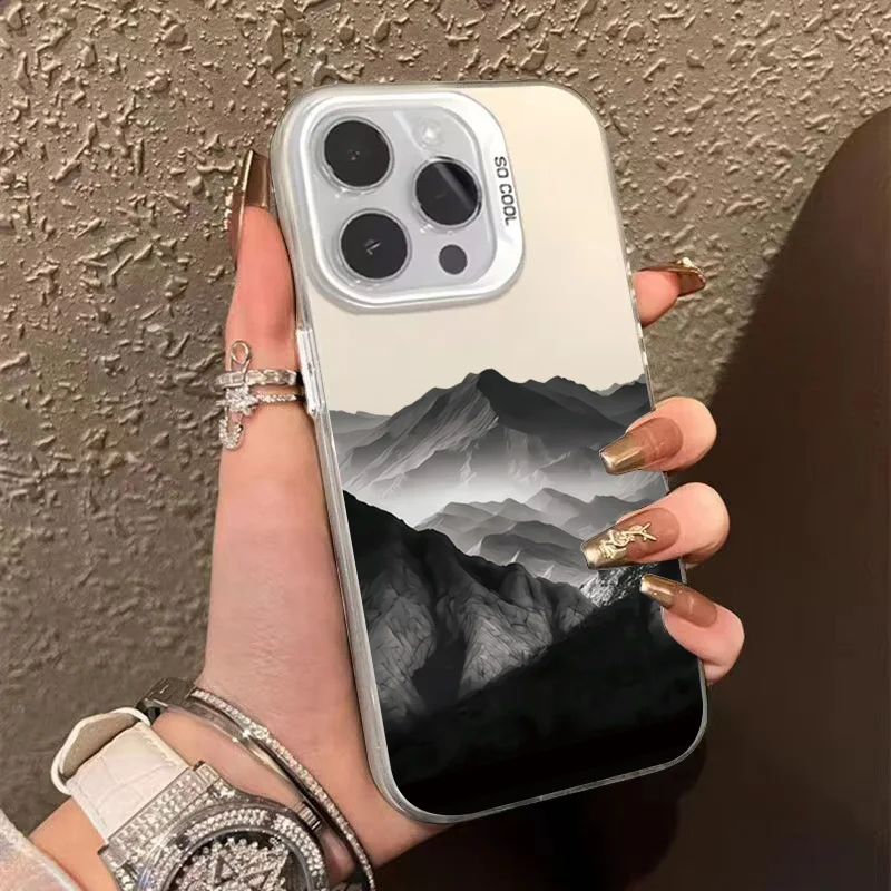 Black Mountain Shockproof Bumper Phone Case - Full Protection Cover