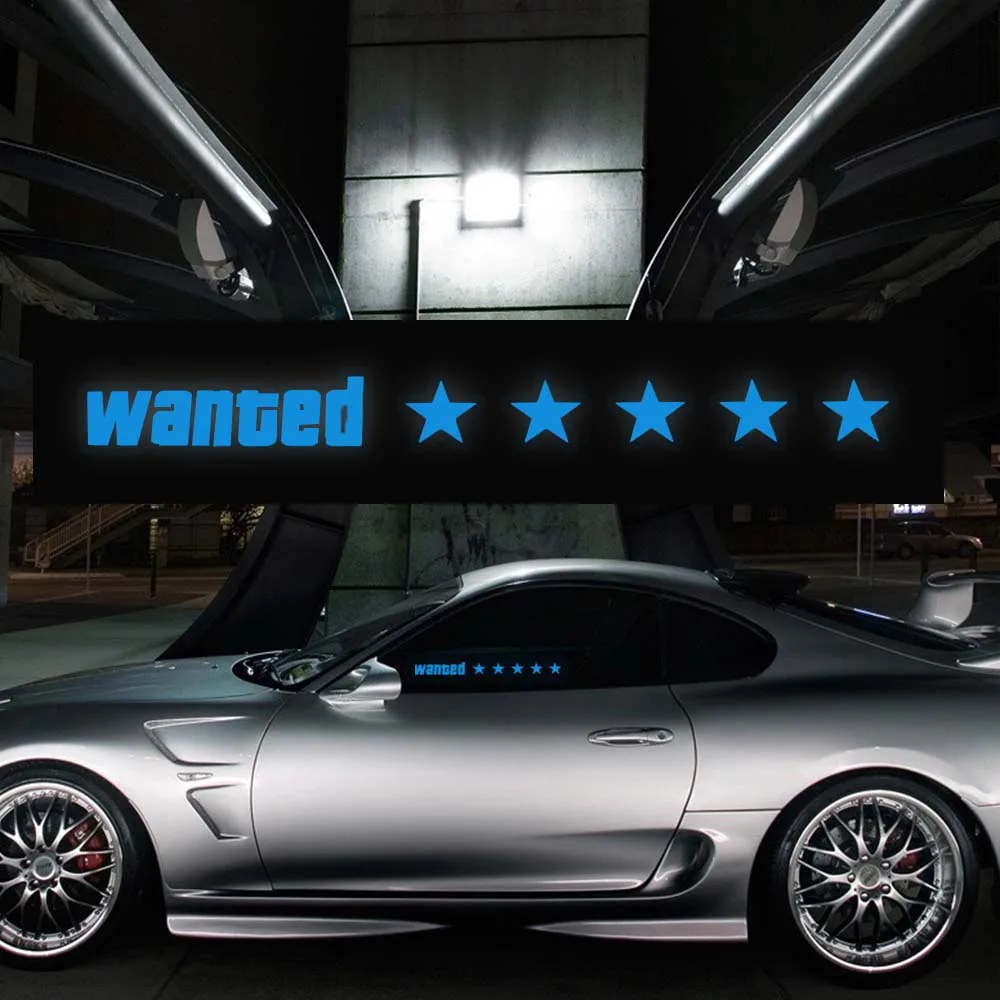 Jdm Wanted 5 Star Windshield Electric Car Led Sign Light Up Window