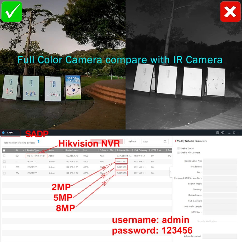 Vikylin 4K Full Color Night Camera 8MP ColorVu Bullet Security Camera 5MP PoE Built-in Mic Video Surveillance Hikvision Protocol