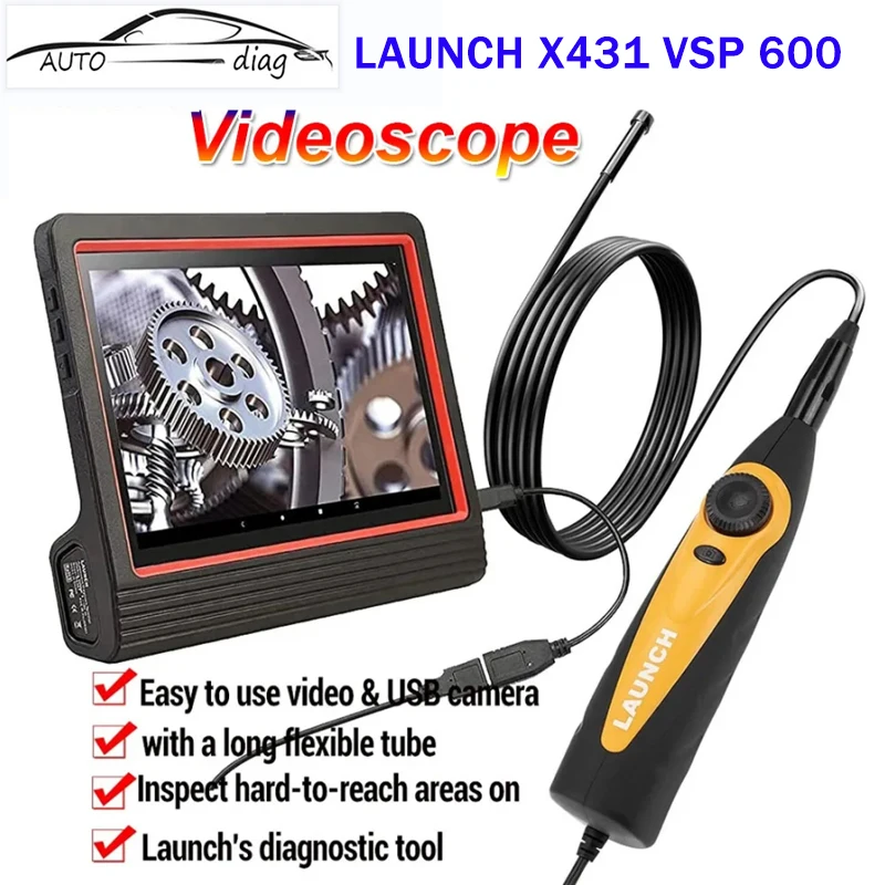 

LAUNCH X431 VSP 600 VSP600 VSP-600 Videoscope Camera Endoscope Car Inspection Mirror Flexible IP67 Waterproof 6LED Adjustable