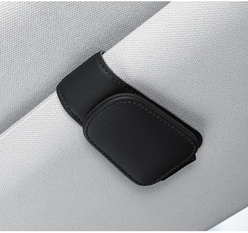 Sunglasses Holder Is Suitable for Car Sunshades Magnetic Leather Sunglasses Clip and Ticket Clip Car Sunshade Accessories - Image 8