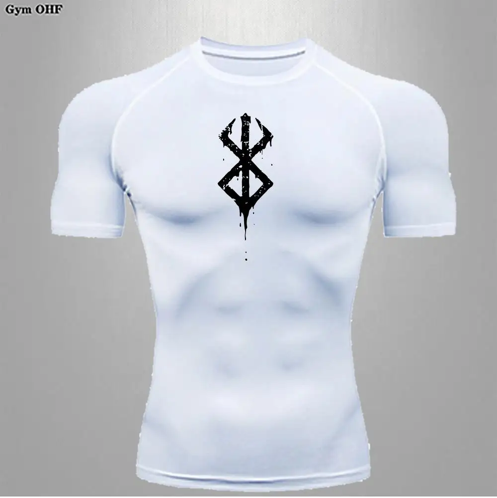 Berserk Anime Quick Dry Men's Compression T-Shirt - Summer Short Sleeve Sports Top