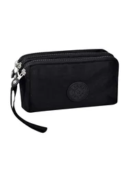 Unisex Large Capacity Waterproof Oxford Cloth Coin Wallet (Black)