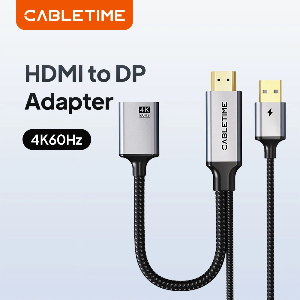 4K 60Hz HDMI to DisplayPort Video Audio Adapter Cable