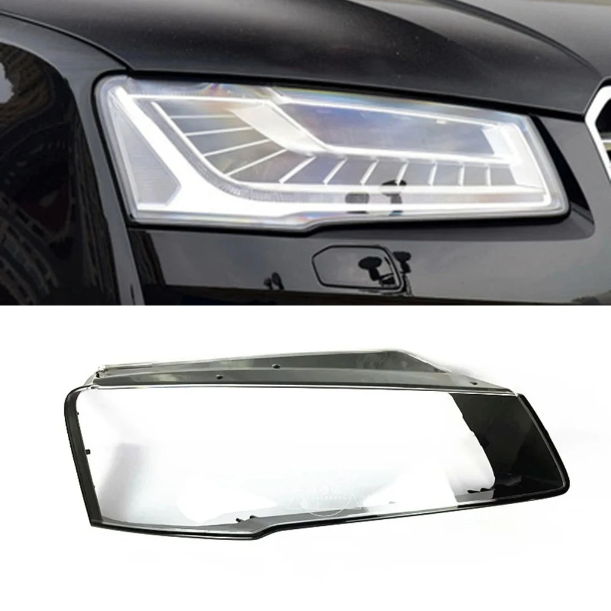 

For Audi A8 D4 Front Clear Headlight Auto Headlamps Transparent Lampshades Head Lamp Shell Headlights Cover 2014 2015 2016 2017